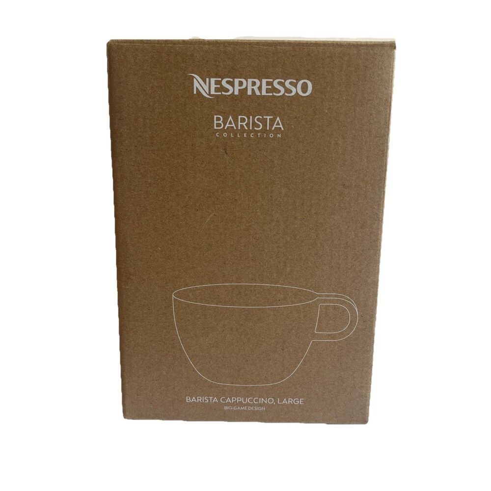 Nespresso Barista Collection Cappuccino Cups Light Gray Medium Size Set of 2 New